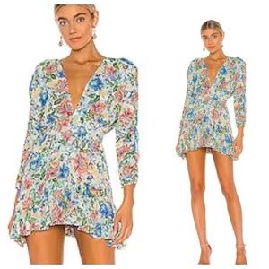 MISA Los Angeles NWT Chiara Women’s L Blue/Orange Mini Dress Vacation Playful